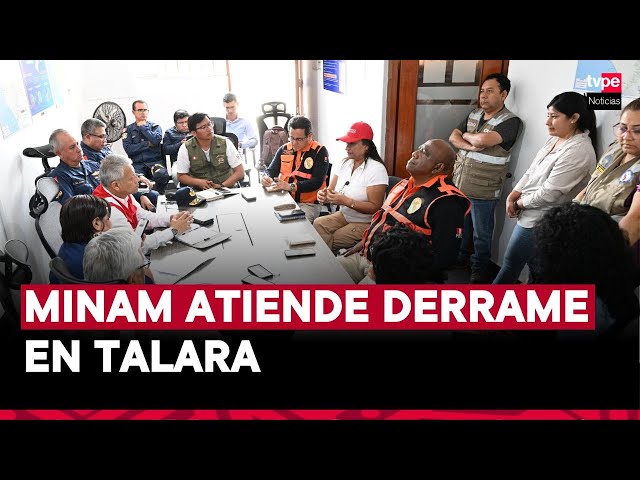 Derrame de petróleo: supervisan acciones de limpieza y contención en Talara