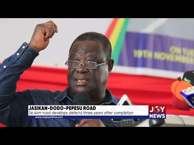 ⁣Jasikan-Dodo-Pepesu road: 56.4km road develops defects three years after completion