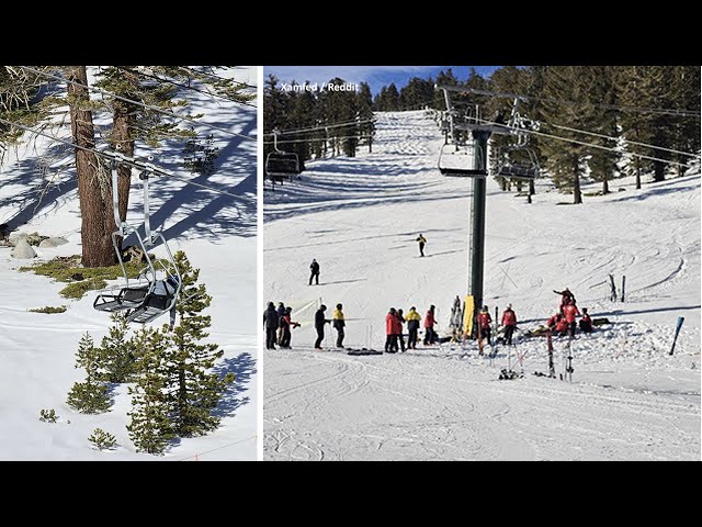 ⁣Multiple skiers injured after falling off chairlift at a Lake Tahoe ski resort, officials say