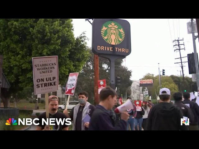 ⁣Starbucks union strike expands as workers demand pay raises