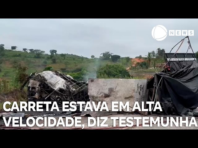 ⁣Testemunha de acidente em rodovia diz que carreta estava em alta velocidade