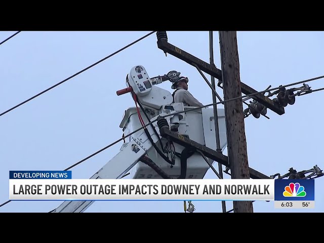 ⁣Large power outage impacts Downey and Norwalk