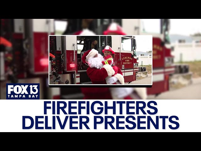 ⁣Lealman Fire Department delivers gifts and holiday cheer this holiday season