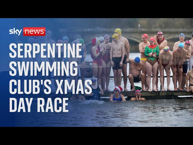 ⁣The Serpentine Swimming Club's Christmas Day race