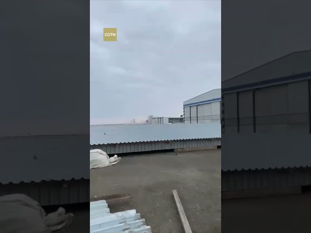 ⁣The moment of the plane crash near Aktau, Kazakhstan