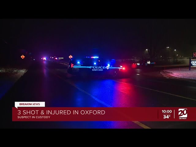 ⁣3 shot & injured in Oxford, suspect in custody