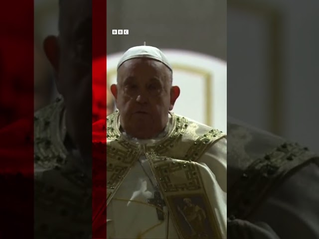 ⁣Marking the jubilee, the Pope opened a usually bricked-up Holy Door at St Peters Basilica. #BBCNews