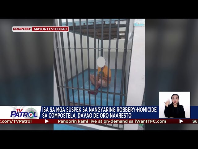 ⁣Isa sa mga suspek sa robbery-homicide sa Compostela, Davao de Oro timbog