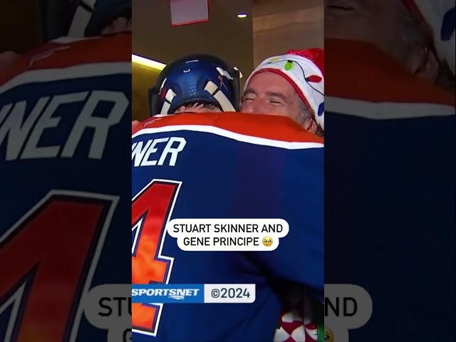 ⁣Stuart Skinner And Gene Principe Share A Holiday Hug 