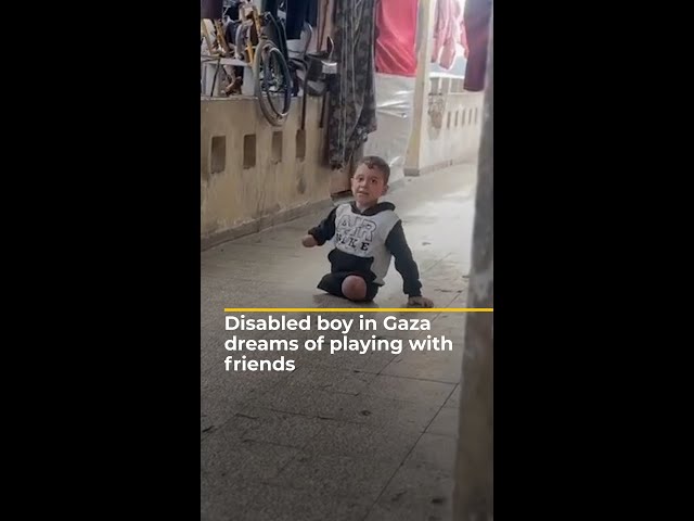 ⁣Disabled boy in Gaza dreams of playing with friends | AJ#shorts