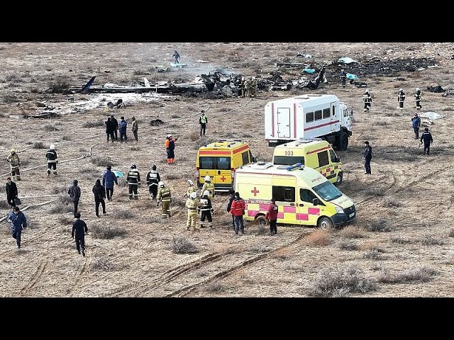 ⁣Azerbaijan Airlines plane crashes near Aktau in Kazakhstan, over 30 likely dead