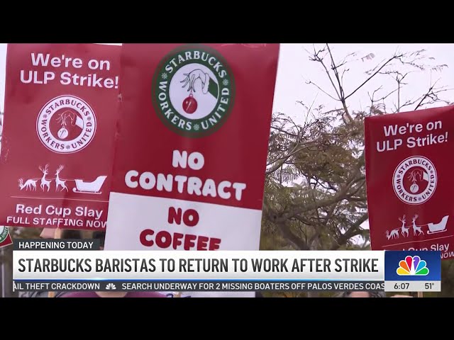 ⁣Starbucks baristas to return to work after strike