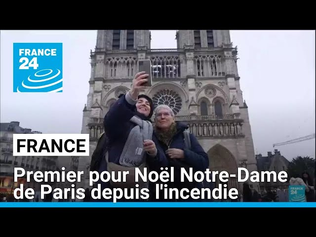 ⁣Notre-Dame de Paris célèbre Noël pour la première fois depuis l'incendie • FRANCE 24