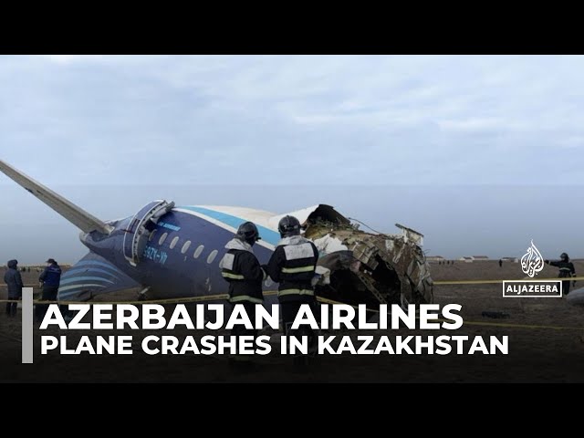 ⁣At least four dead as Azerbaijan Airlines plane crashes in Kazakhstan