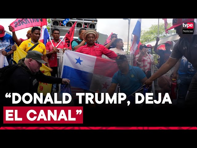 ⁣"Deja el canal": panameños protestan contra Donald Trump ante embajada de Estados Unidos