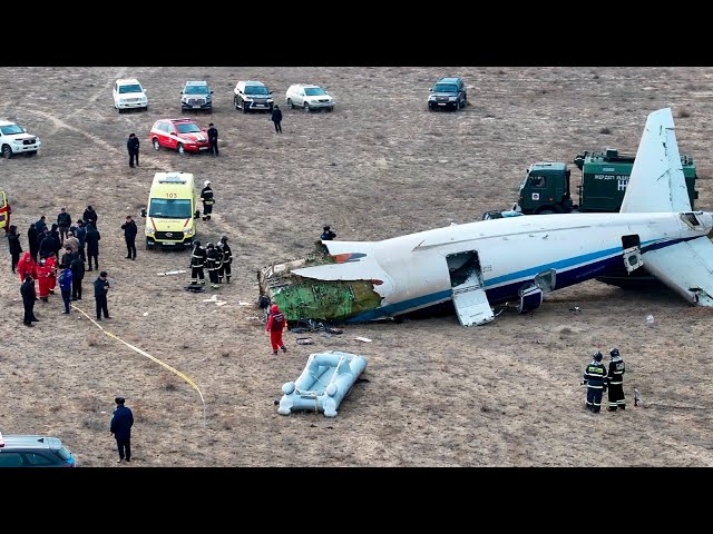 ⁣More than 30 people killed after passenger plane crashes in Kazakhstan