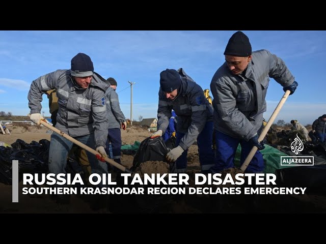 ⁣Russian region declares state of emergency as Black Sea oil spill cleanup stalls