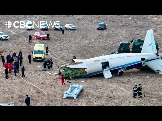 ⁣More than 30 presumed dead after Azerbaijan Airlines plane crash