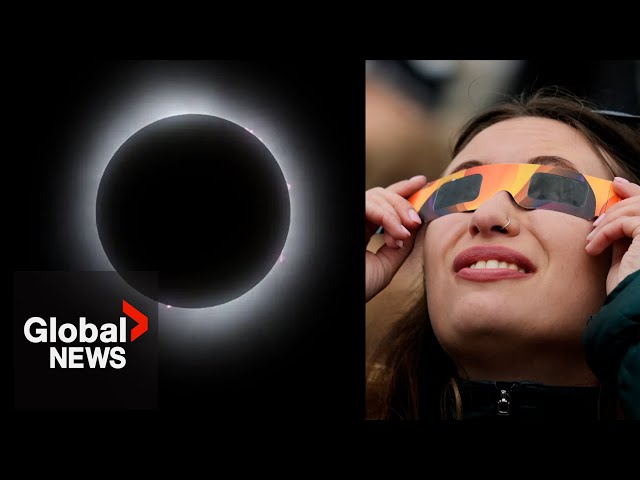 ⁣"Like a surreal painting": Looking back at the total solar eclipse seen in Canada