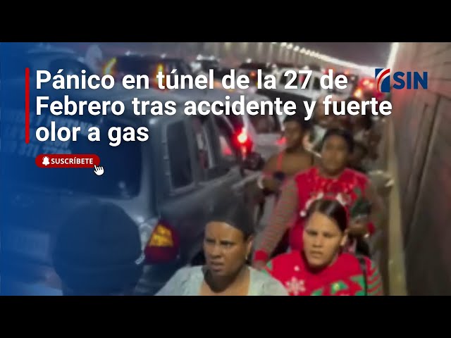 ⁣Momentos de pánico en túnel de la 27 de Febrero tras accidente de tránsito y fuerte olor a gas