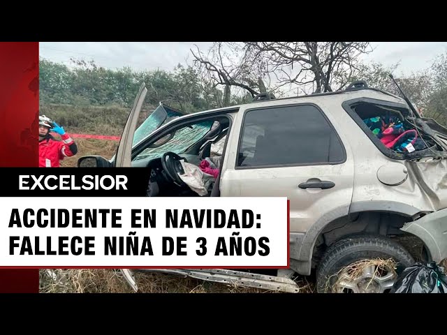 ⁣¡Navidad triste! Familia sufre accidente vehicular y muere una niña de tres años