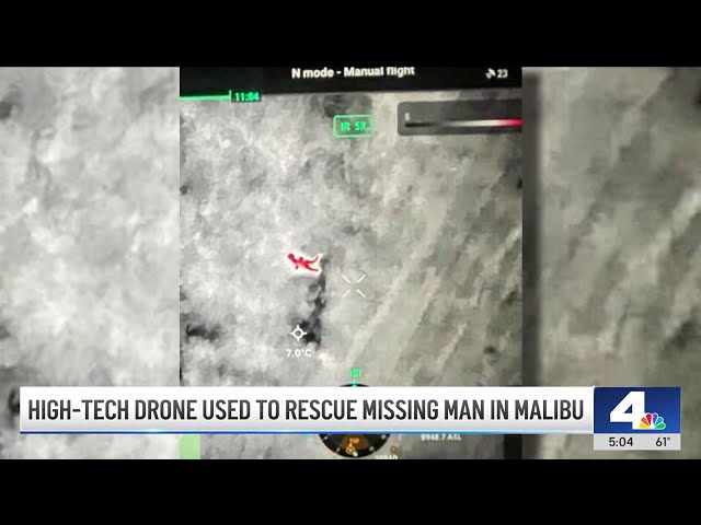 ⁣Drone helps in search for missing man in Malibu