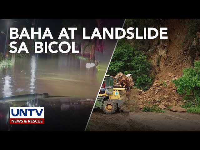 ⁣Baha at landslide, naitala sa ilang lugar sa Bicol region dulot ng shearline