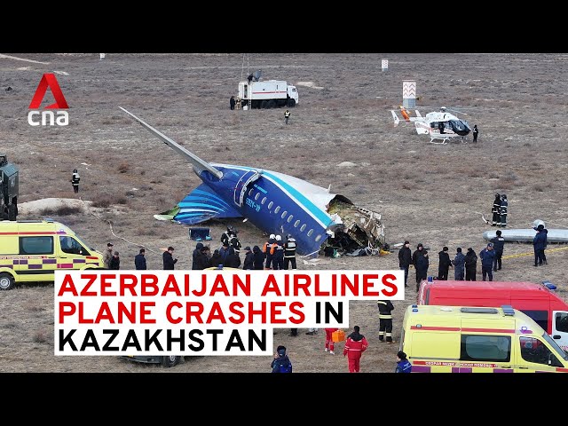 ⁣Azerbaijan Airlines plane crashes in Kazakhstan, killing 38