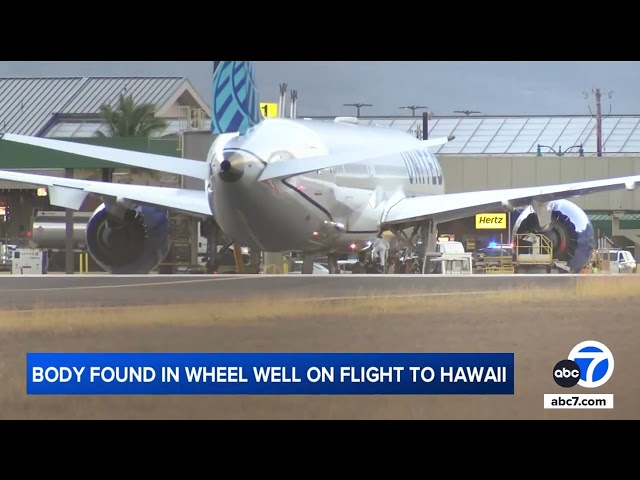 ⁣Body found in plane's wheel well on flight from Chicago to Hawaii