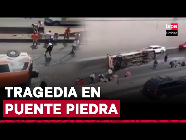 ⁣Tragedia en Puente Piedra: despiste de cúster deja un muerto y 10 heridos