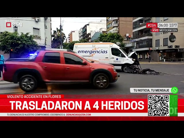 ⁣FUERTE CHOQUE entre una AMBULANCIA y un COLECTIVO en DIRECTORIO Y CARABOBO: CUATRO HERIDOS