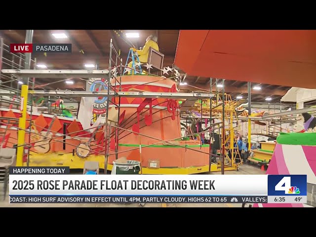 ⁣2025 Rose Parade float decorating week