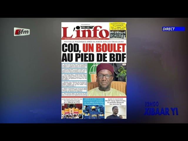 ⁣Revue de Presse du 26 Décembre 2024 présenté par Mamadou Mouhamed Ndiaye