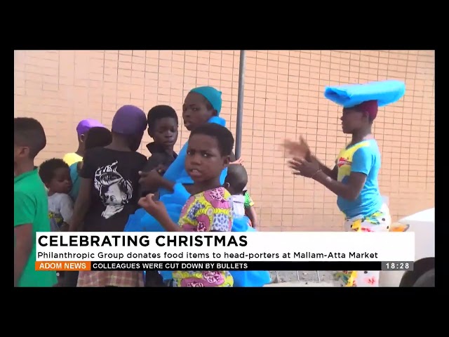 ⁣Celebrating Christmas: Philanthropic Group donates food items to head-porters at Mallam-Atta Market.