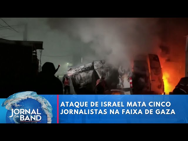 ⁣Ataque de Israel mata cinco jornalistas na Faixa de Gaza | Jornal da Band