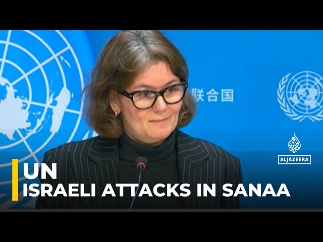 ⁣UN addresses the media in the wake of Israeli attacks in Sanaa and ports along Yemen's west coa