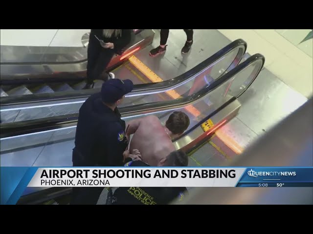 ⁣Arrest made after shooting, stabbing at Phoenix airport