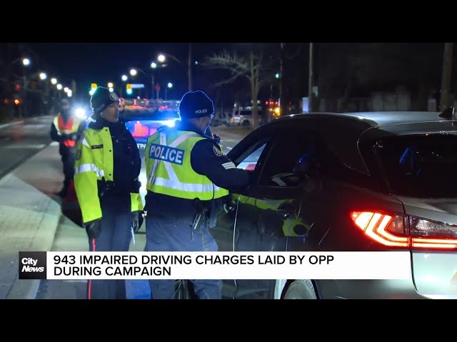 ⁣Hundreds of Impaired driving charges laid by OPP during RIDE Campaign