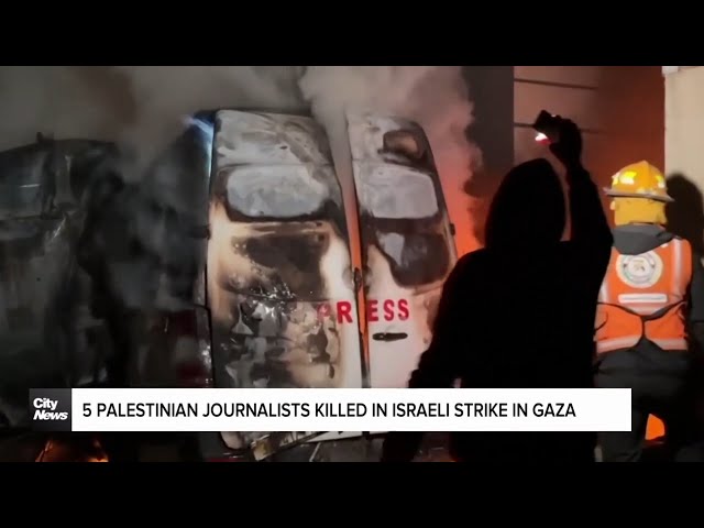 ⁣Israeli strike kills 5 Palestinian journalists in Gaza