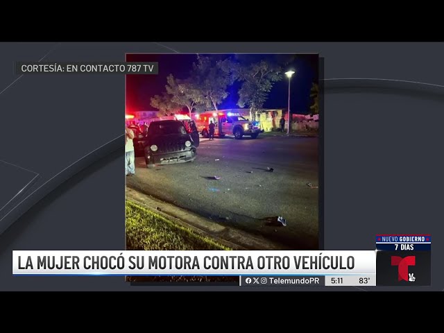 ⁣Mujer motociclista muere tras invadir carril y chocar una guagua