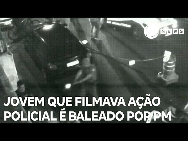 ⁣Jovem que filmava ação policial é baleado por PM