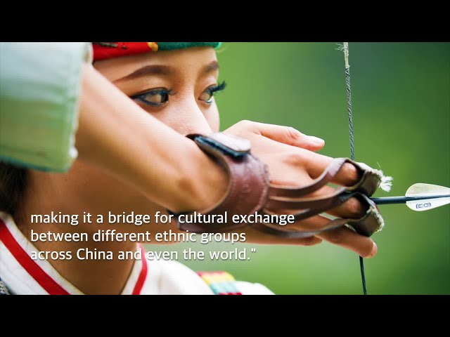 ⁣Glimpses into Xizang's intangible heritage: Archery