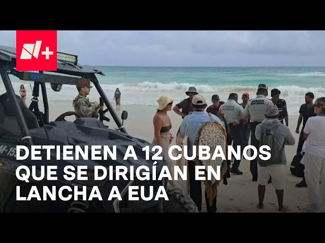 ⁣12 migrantes cubanos fueron ubicados frente a zona Hotelera de Tulum luego de 6 días en el mar