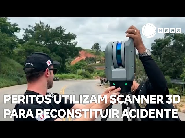 ⁣Peritos utilizam scanner 3D para reconstituir acidente em rodovia