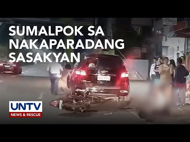 ⁣Motorsiklong sinasakyan ng 3 magkakamag-anak, sumalpok sa naka-park na sasakyan sa Imus, Cavite