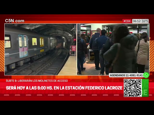 ⁣SUBTE B: LIBERARÁN MOLINETES en la ESTACIÓN LACROZE