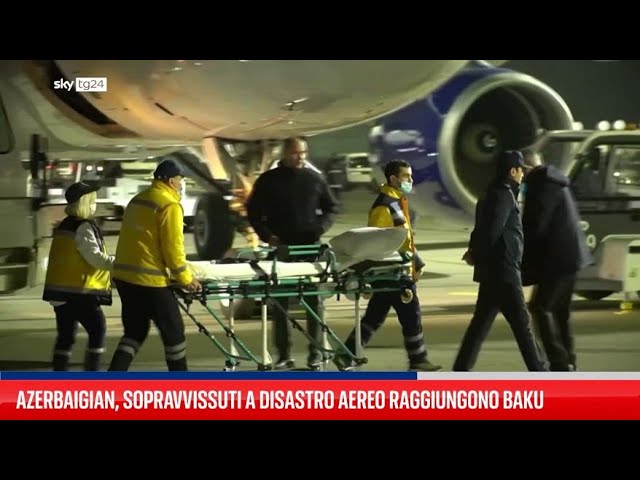 ⁣Azerbaigian, sopravvissuti a disastro aereo raggiungono Baku