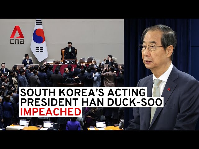 ⁣South Korea parliament impeaches acting president Han Duck-soo