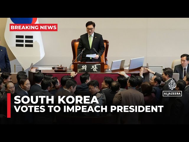 ⁣South Korea impeachment: Parliaments votes to impeach acting president