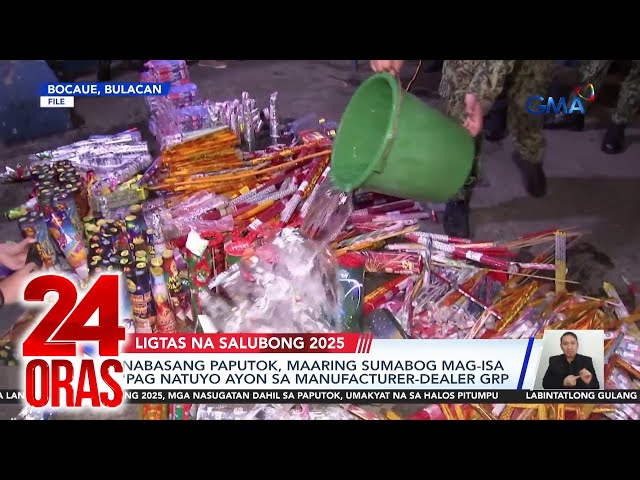 ⁣Nabasang paputok, maaaring sumabog mag-isa ‘pag natuyo, ayon sa manufacturer dealer group | 24 Oras